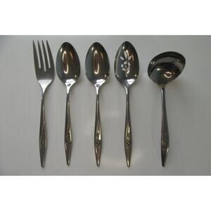 Oneidacraft Deluxe Lasting Rose Stainless Steel Serving Set